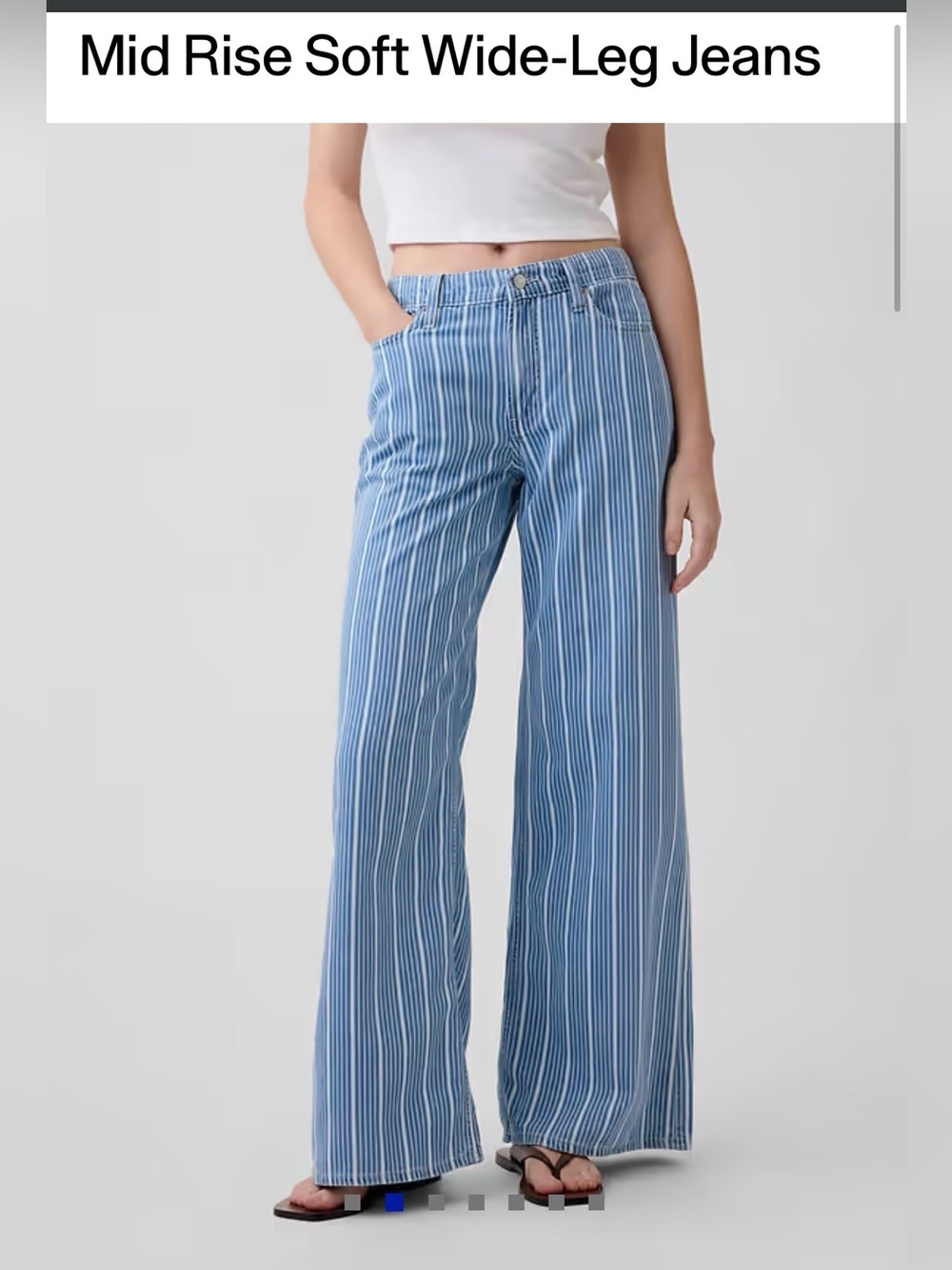 GAP Blue & White Striped Wide-Leg Jeans NWT